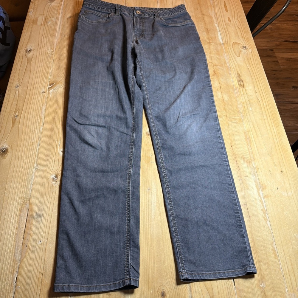 Prana Bridger Jean Men's 34x32 (34x30) Gray Slim Fit Performance Stretch Pants